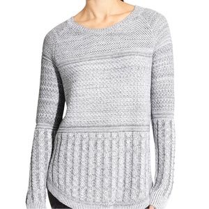 ATHLETA Borealis Sweater Gray Women's Pullover Top Merino Wool Mixed Knit XL